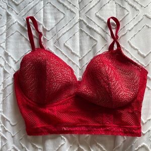 34DD red corset top